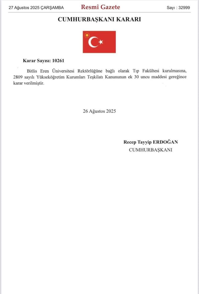 Bitlis'e Tıp Fakültesi müjdesi-1