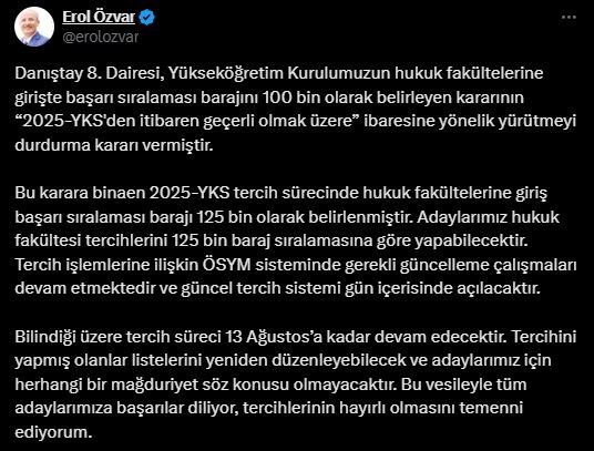 Hukuk fakültelerine girişte 100 bin barajı 125 bine yükseldi-1
