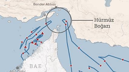 Hürmüz Boğazı'nda bazı gemilerin U dönüşü yaptığı görüldü