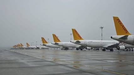 Pegasus olumsuz hava koşulları nedeniyle 76 seferini iptal etti