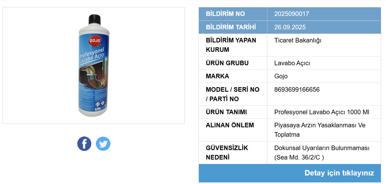 Bakanlık duyurdu: İki temizlik ürünü piyasadan toplatılıyor-2