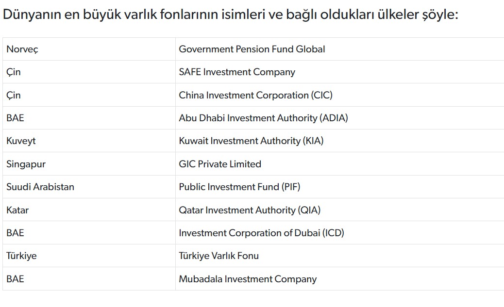 TVF dünyanın en büyük 10 varlık fonundan biri oldu-1
