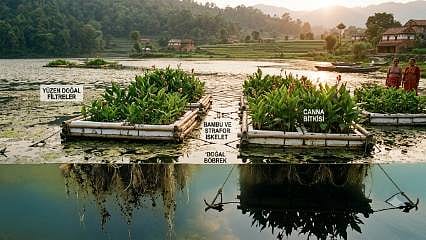 Bambu ve straforun tek bir görevi var: Ölmekte olan gölü kurtarmak