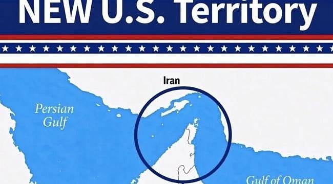 Trump, Hürmüz Boğazı'nı "ABD toprağı" olarak gösteren bir görsel paylaştı