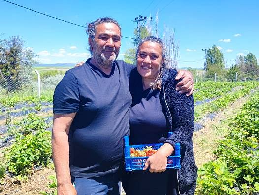 Şehir hayatına veda edip, köyde çilekle yeni bir hayat kurdular: Girişimci çiftin ilham veren hikayesi