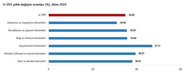 Hizmet üretici fiyat endeksinde aylık ve yıllık artış-3