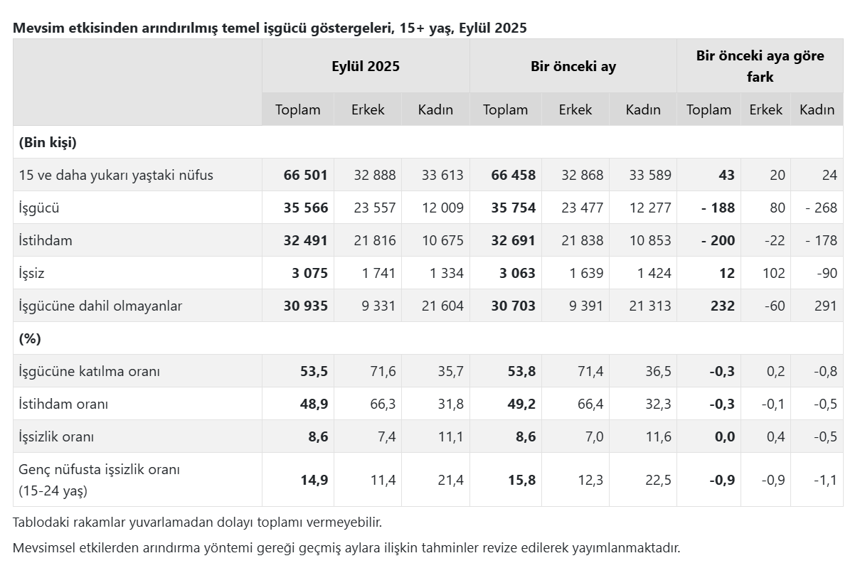 TÜİK açıkladı: Eylül ayı işsizlik rakamları belli oldu-3