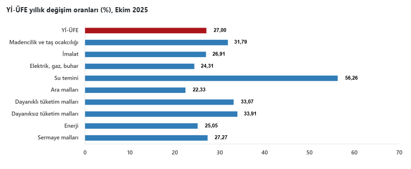 TÜİK açıkladı: Ekimde Yİ-ÜFE aylık ve yıllık arttı-3