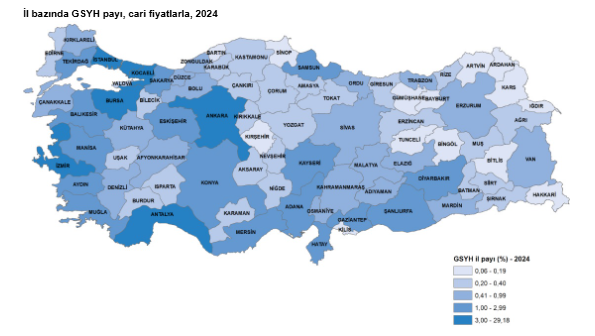 TÜİK açıkladı: 2024 yılında gayrisafi yurt içi hasıladan en yüksek payı hangi il aldı?-1