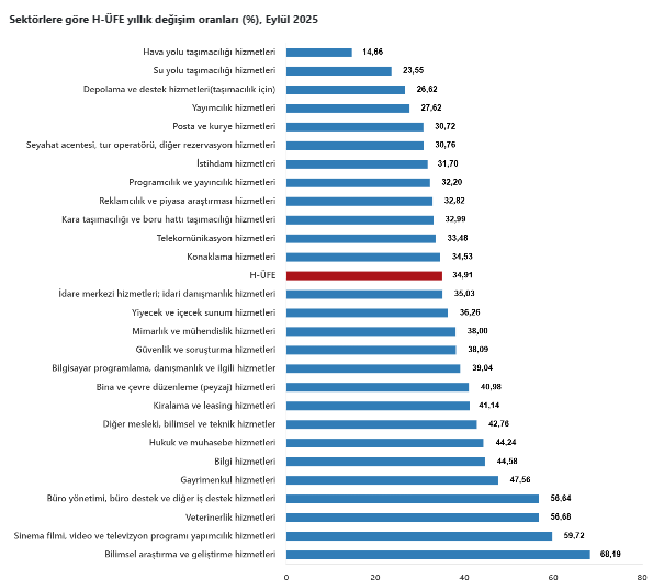 Eylül ayı Hizmet Üretici Fiyat Endeksi verileri açıklandı-4
