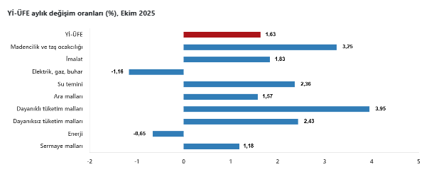 TÜİK açıkladı: Ekimde Yİ-ÜFE aylık ve yıllık arttı-5