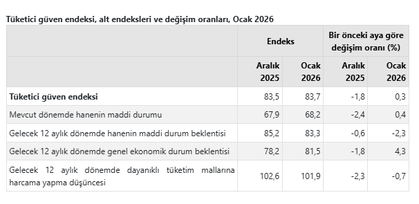 Tüketici güven endeksi ocakta yükseldi-2