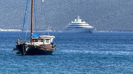Dünyanın en büyük süper yatlarından biri Bodrum'da: Değeri 150 milyon doları geçiyor