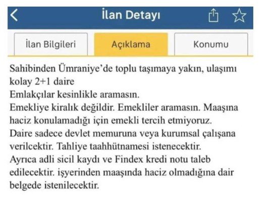 'Emekliye kiralık değildir' ilanı ceza getirdi-1