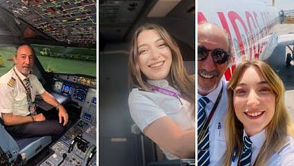 Baba, kızı ve oğlu aynı hava yolu şirketinde görev yapıyor