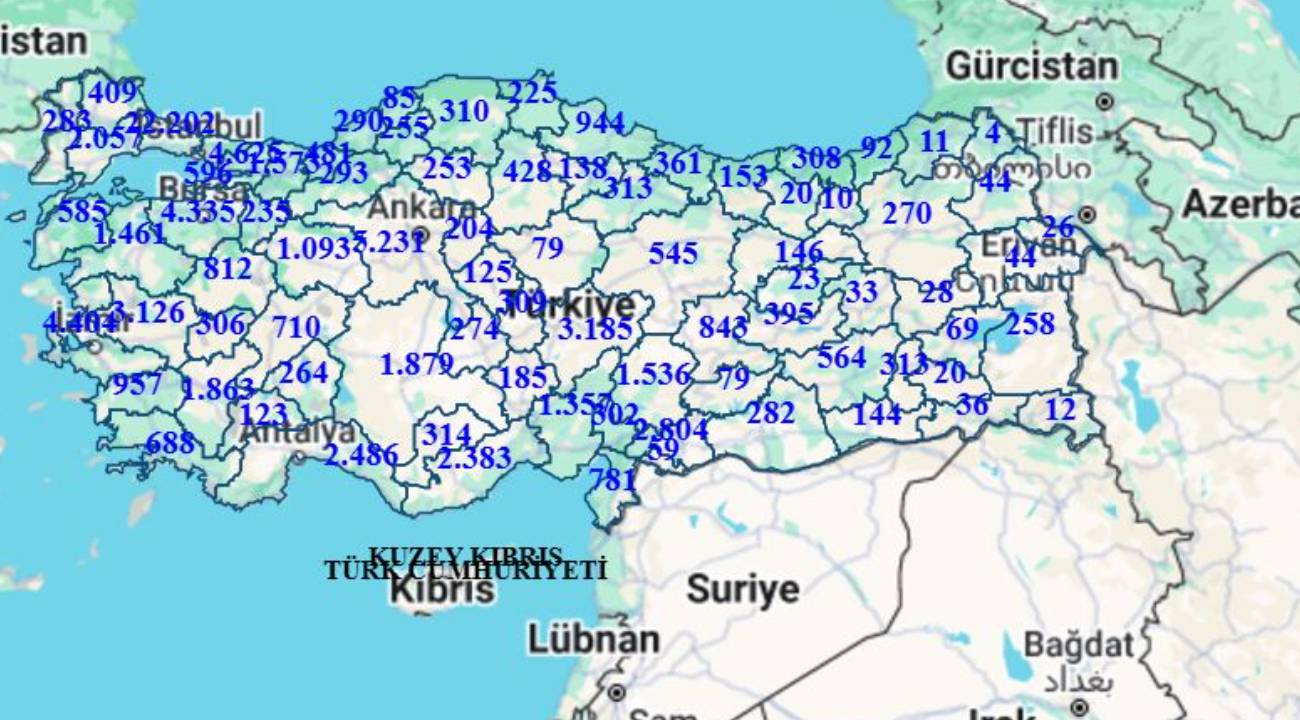 İŞKUR haritasına göre bugün itibarıyla 85 bin 128 açık iş ilanı var 