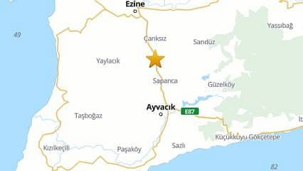 Çanakkale'de 4.7 büyüklüğünde deprem