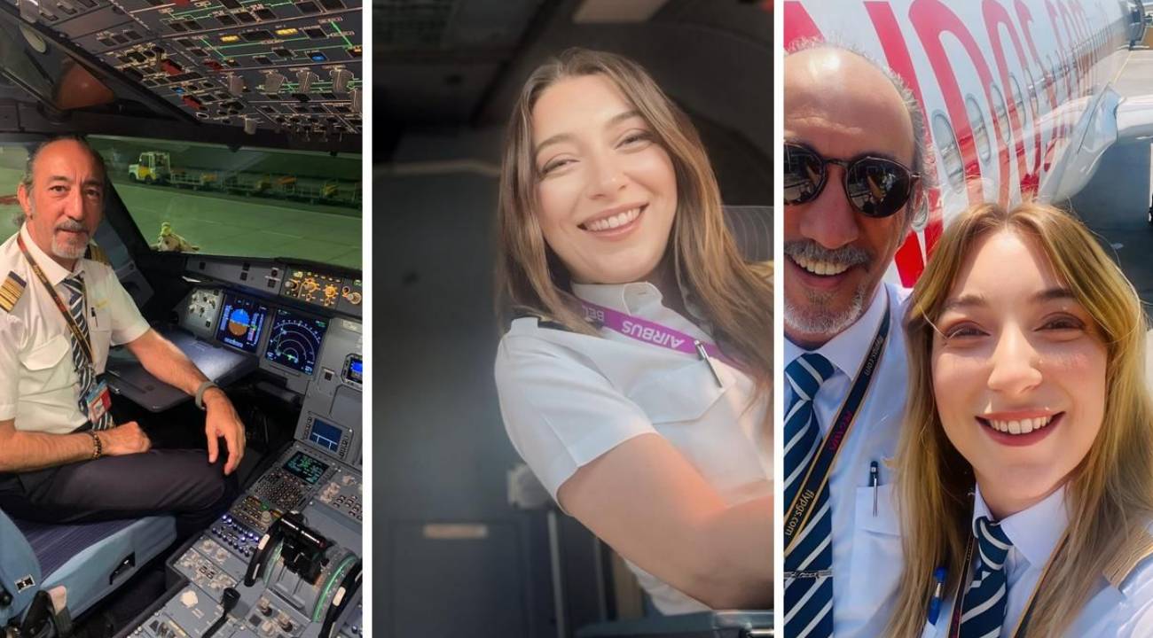 Baba, kızı ve oğlu aynı hava yolu şirketinde görev yapıyor