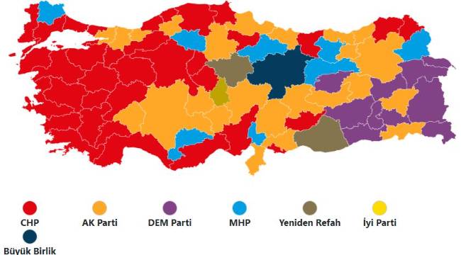 Yerel seçimlerde hangi parti yüzde kaç oy oranına ulaşıyor?