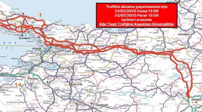 Ağır taşıtlar 6 ildeki bazı yolları kullanamayacak