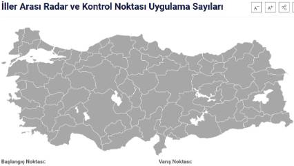 İstanbul'dan Ankara'ya kaç radar var? İller arası radar sayılarını görün