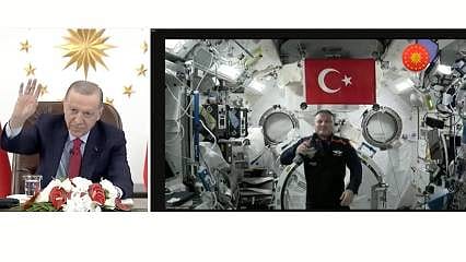 Uzaydan ilk bağlantı: Cumhurbaşkanı Erdoğan, Alper Gezeravcı ile görüştü