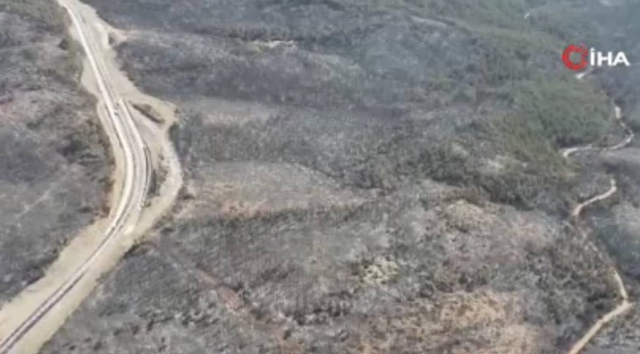 Yangından geriye kalanlar: Drone'la görüntülendi