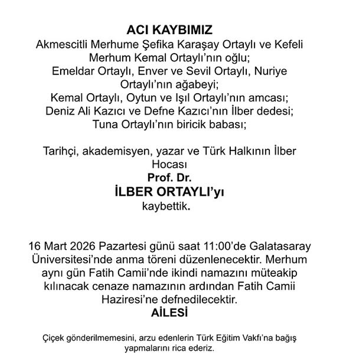 Prof. Dr. İlber Ortaylı'nın cenaze töreni belli oldu-1