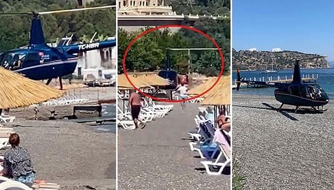 Plaja iniş yapan helikopterin pilotu konuştu: Havacılık aşığı bir aileyiz