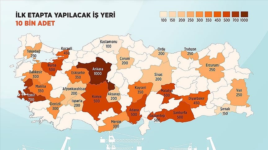 Sosyal konut projesinde yapılacak iş yerlerinin illere göre sayıları belli oldu-0