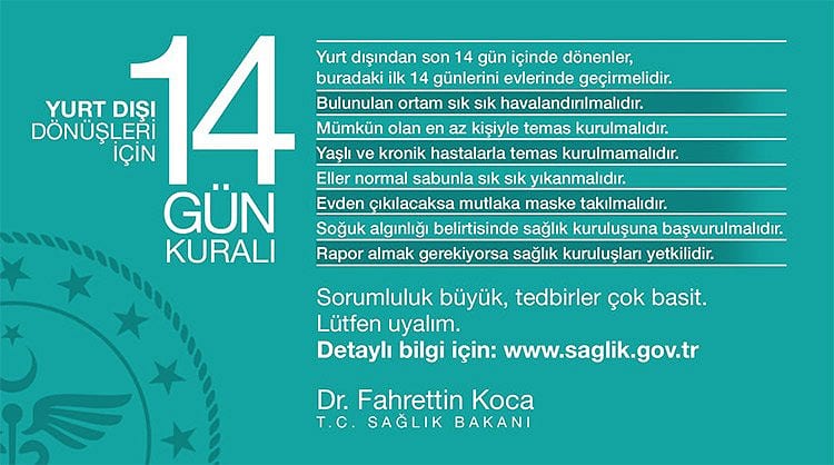 Koronavirüse karşı yurt dışı dönüşleri için 14 gün kuralı-0