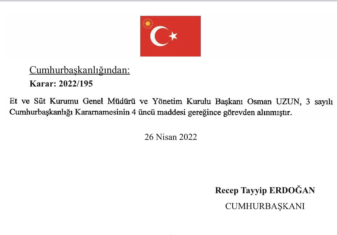 ESK Genel Müdürü Uzun'un görevden alınma kararı Resmi Gazete'de yayımlandı-0