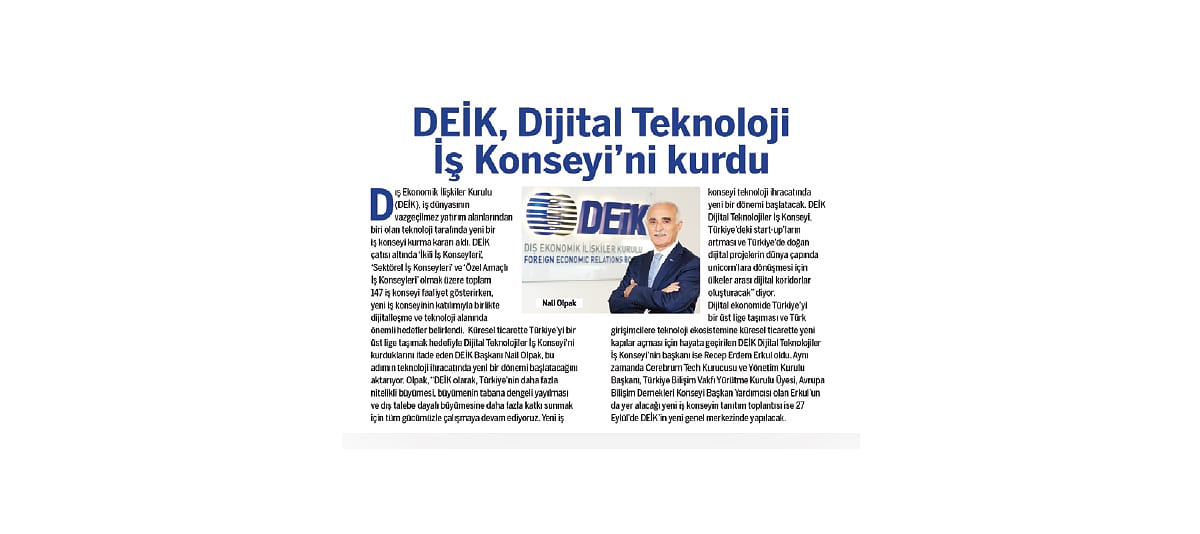 DEİK’ten dijital iş konseyi