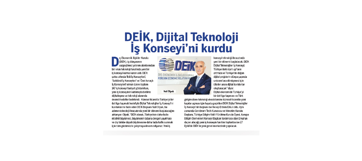 DEİK’ten dijital iş konseyi