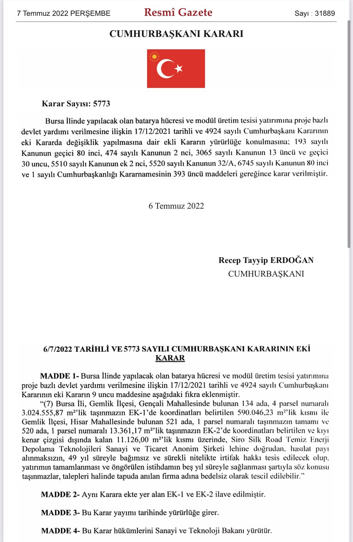 TOGG'la ilgili iki yeni karar Resmi Gazete'de-0