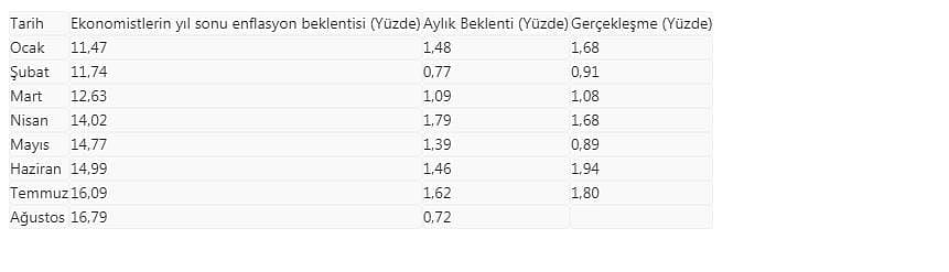 Ekonomistlerin ağustos ayı enflasyon beklentisi belli oldu-0