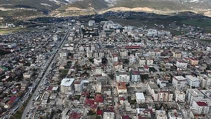 Nurdağı ilçesi helikopterden görüntülendi