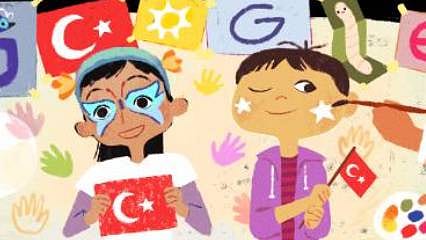 Google'dan 23 Nisan Ulusal Egemenlik ve Çocuk Bayramı için doodle