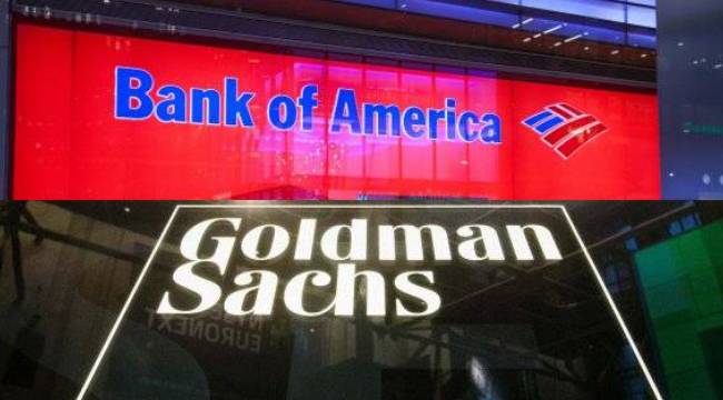 Goldman Sachs'ın kârı düştü, BofA'nın arttı